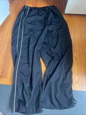 Black Track Pants with Side Stripe